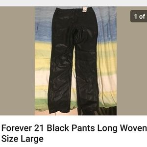 Forever 21 Black Pants Long Woven Size Large